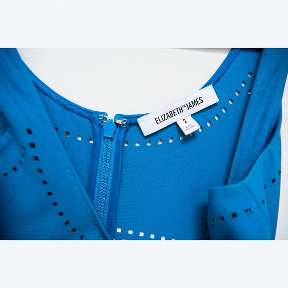 Elizabeth and James Blue Laser Cut Dress sz 2 - Picture 5 of 13